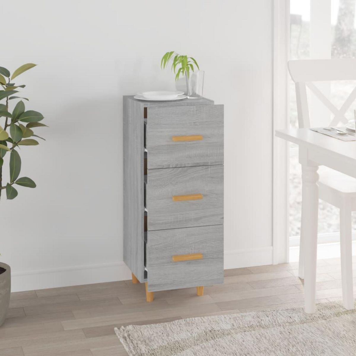 VIDAXL Buffet Sonoma gris 34,5x34x90 cm Bois d'ingenierie