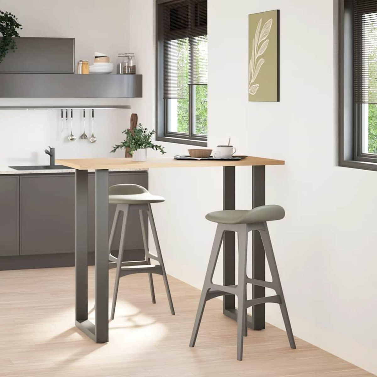 VIDAXL Pieds de table basse forme de U 2 pcs anthracite 60x(110-111)cm