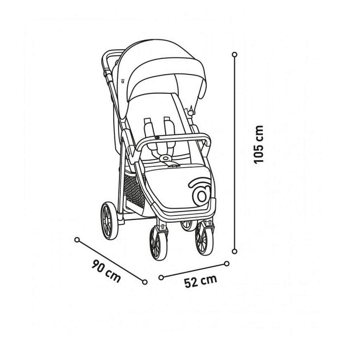 Asalvo Poussette Ness 2 en Acier Gris - Confort et Praticité pour Bébé