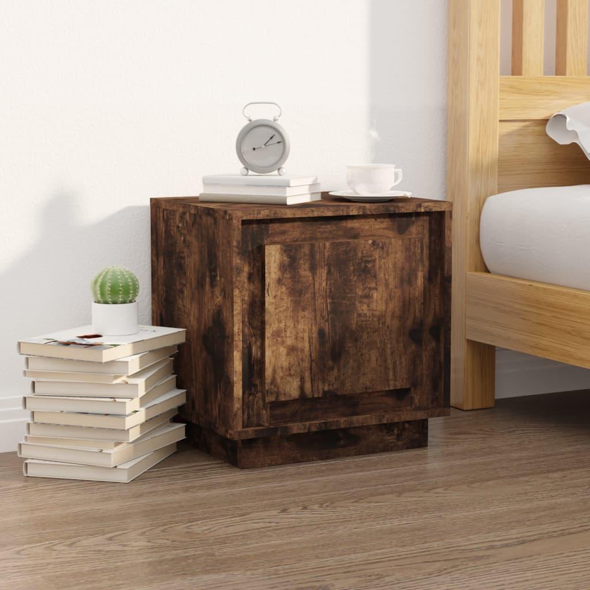 Voir la diapositive 3 : VIDAXL Tables de chevet 2 pcs chene fume 44x35x45 cm bois d'ingenierie