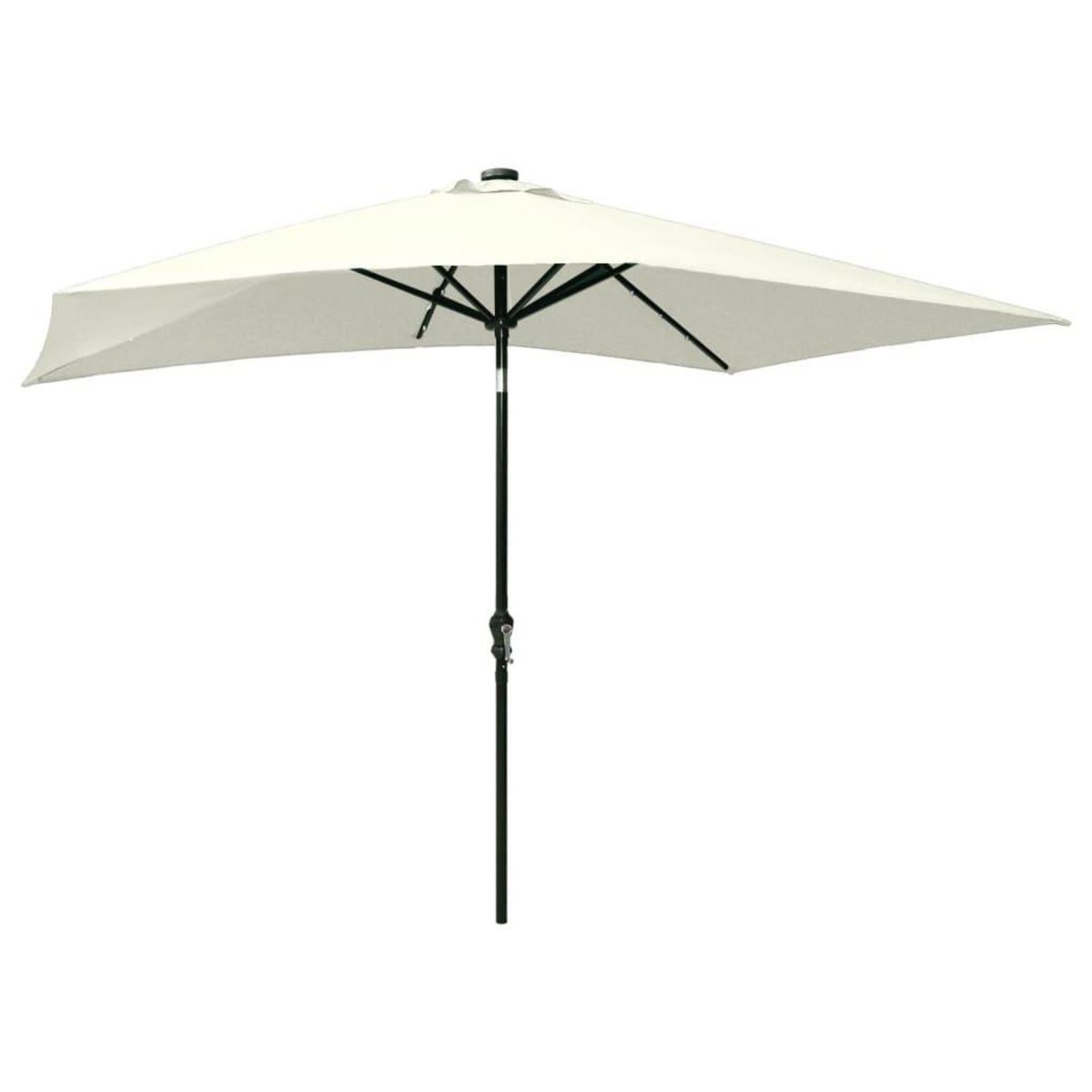 VIDAXL Parasol de jardin avec LED et mat en acier sable 2x3 m