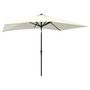 Voir la diapositive 4 : VIDAXL Parasol de jardin avec LED et mat en acier sable 2x3 m