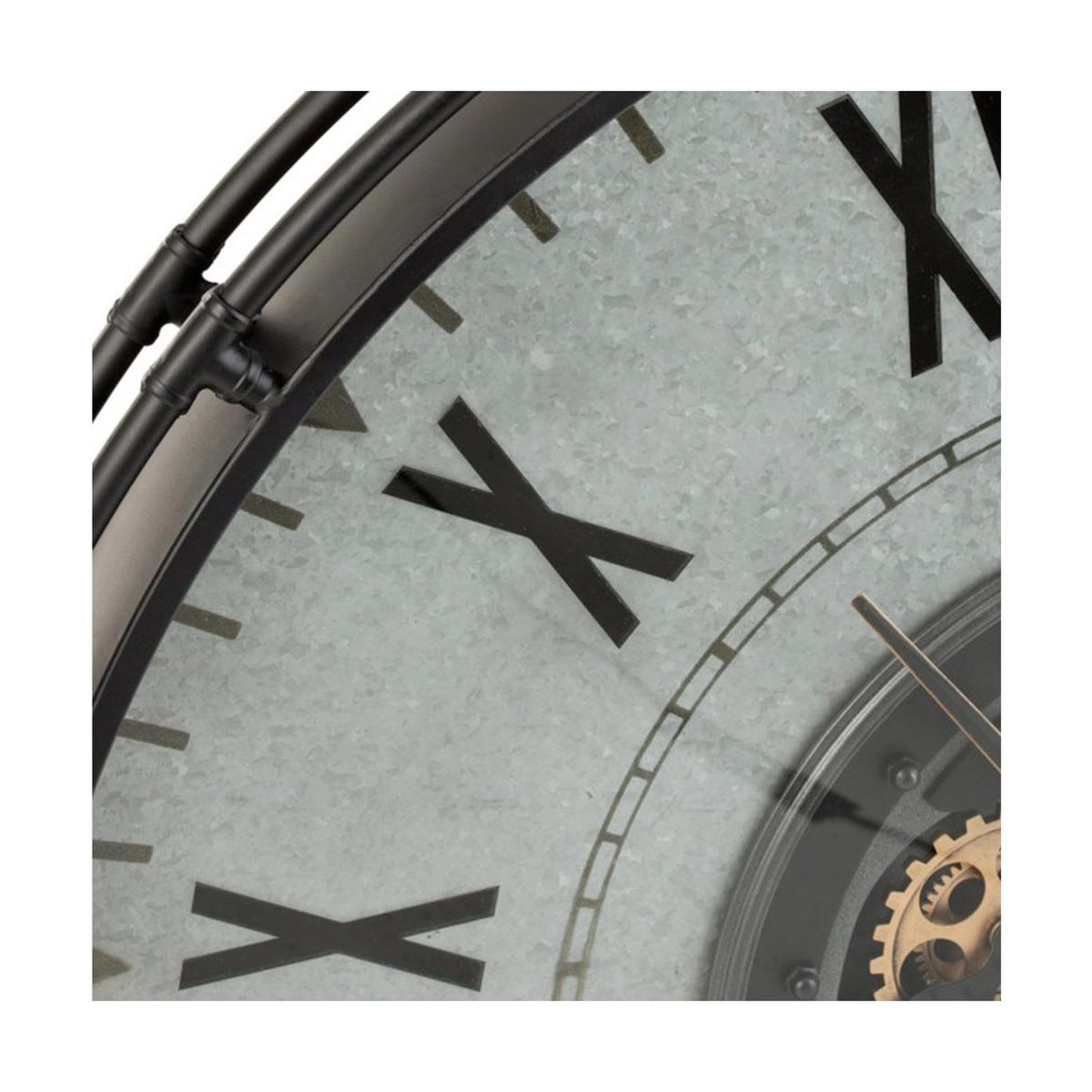 Voir la diapositive 2 : J-LINE Horloge murale ronde  romano  109cm noir