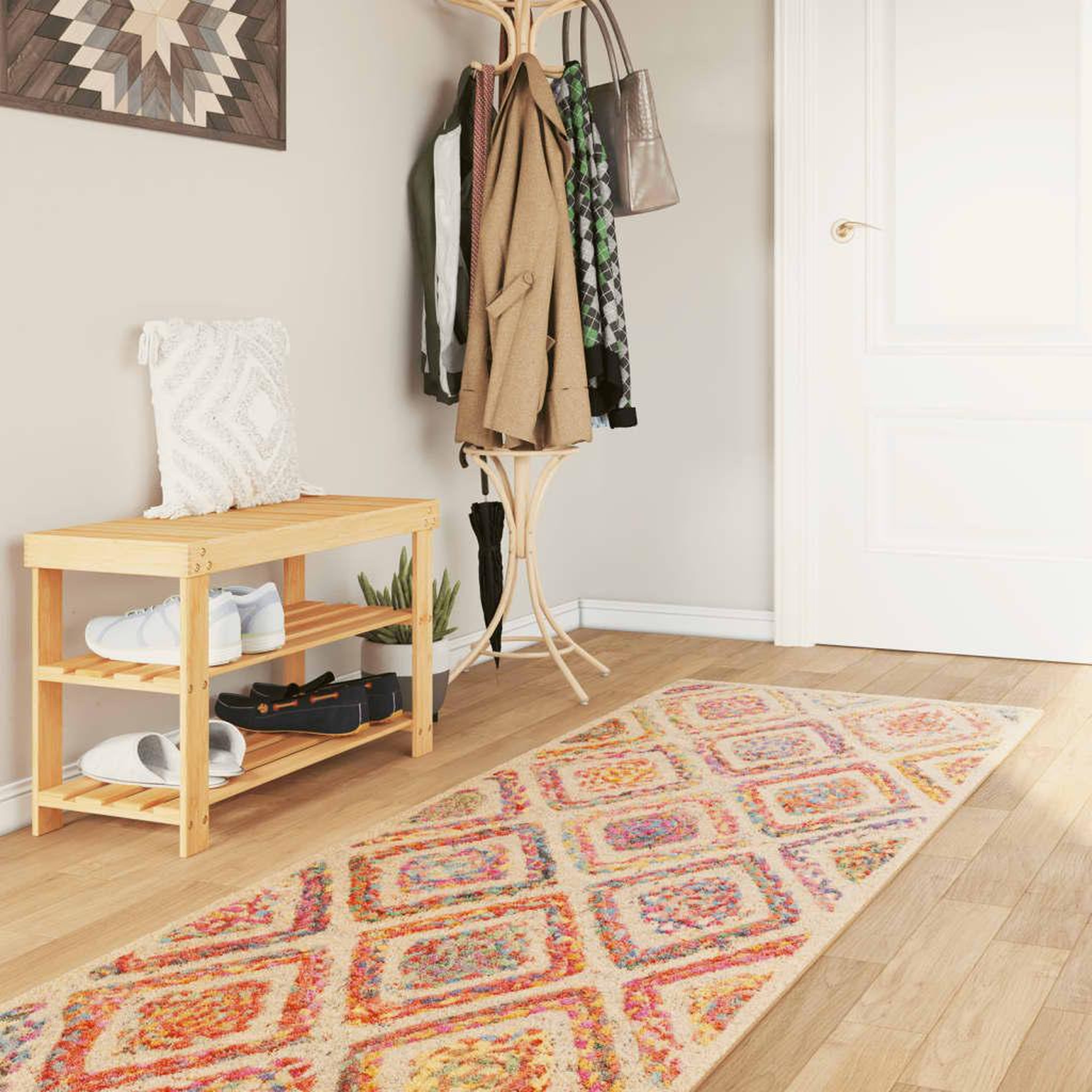 VIDAXL Tapis lavable multicolore 80x300 cm antiderapant