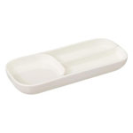 SECRET DE GOURMET Plat de Présentation 3 Compartiments  Nora  28cm Blanc