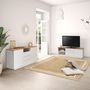 Voir la diapositive 5 : VS VENTA-STOCK Meuble tv Bob 2 Portes 2 niches blanc/chêne, bois massif
