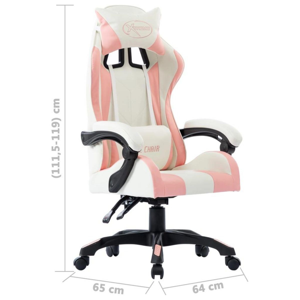 VIDAXL Fauteuil de jeux video Rose Similicuir