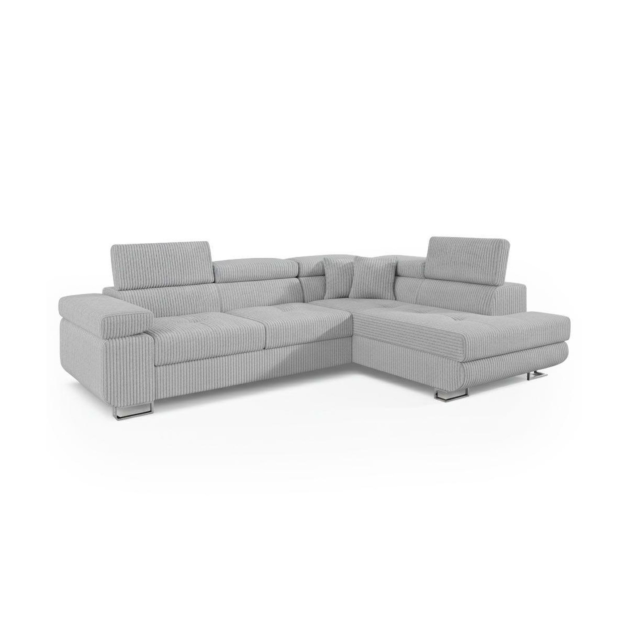 Voir la diapositive 2 : Paris Prix Canapé d'angle droit convertible  tony  275cm gris