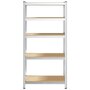 Voir la diapositive 4 : VIDAXL Etagere resistante a 5 niveaux Argente Acier et bois ingenierie