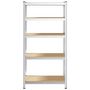 Voir la diapositive 4 : VIDAXL Etagere resistante a 5 niveaux Argente Acier et bois ingenierie