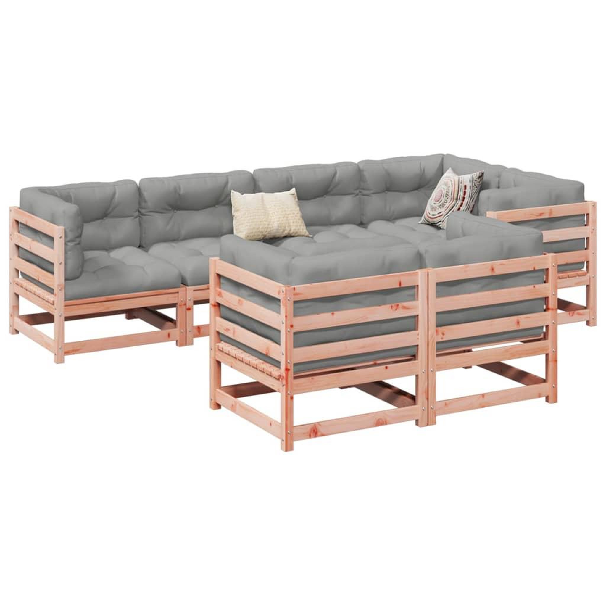Voir la diapositive 1 : VIDAXL Salon de jardin 7 pcs bois massif sapin de douglas