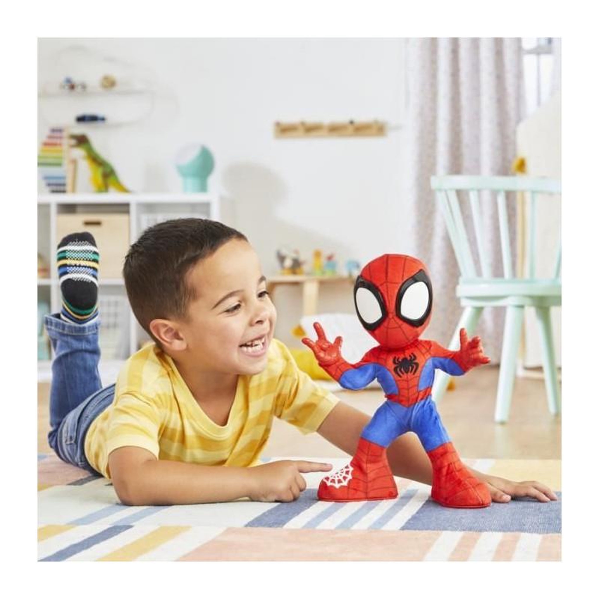 Voir la diapositive 3 : HASBRO Spidey danse et rampe, peluche interactive avec musique et sons, jouets de super-héros a partir de 3 ans, Spidey et ses Amis E