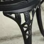 OUTSUNNY Ensemble salon de jardin 2 places 2 chaises + table ronde fonte d'aluminium imitation fer forgé noir