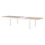 Voir la diapositive 2 : SWEEEK Table de jardin extensible aluminium blanc et plateau effet bois 10-12 places - Elora