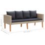 Voir la diapositive 6 : VIDAXL Salon de jardin 2 pcs avec coussins Resine tressee Beige