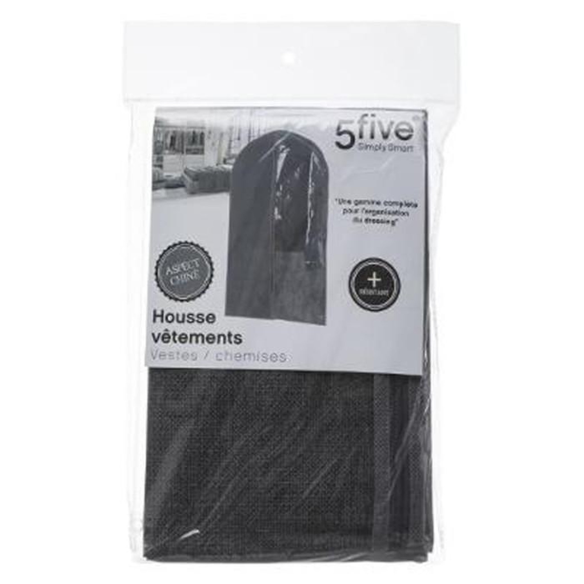 Voir la diapositive 2 : FIVE Housse de Vêtements  Dressing  135cm Gris Foncé