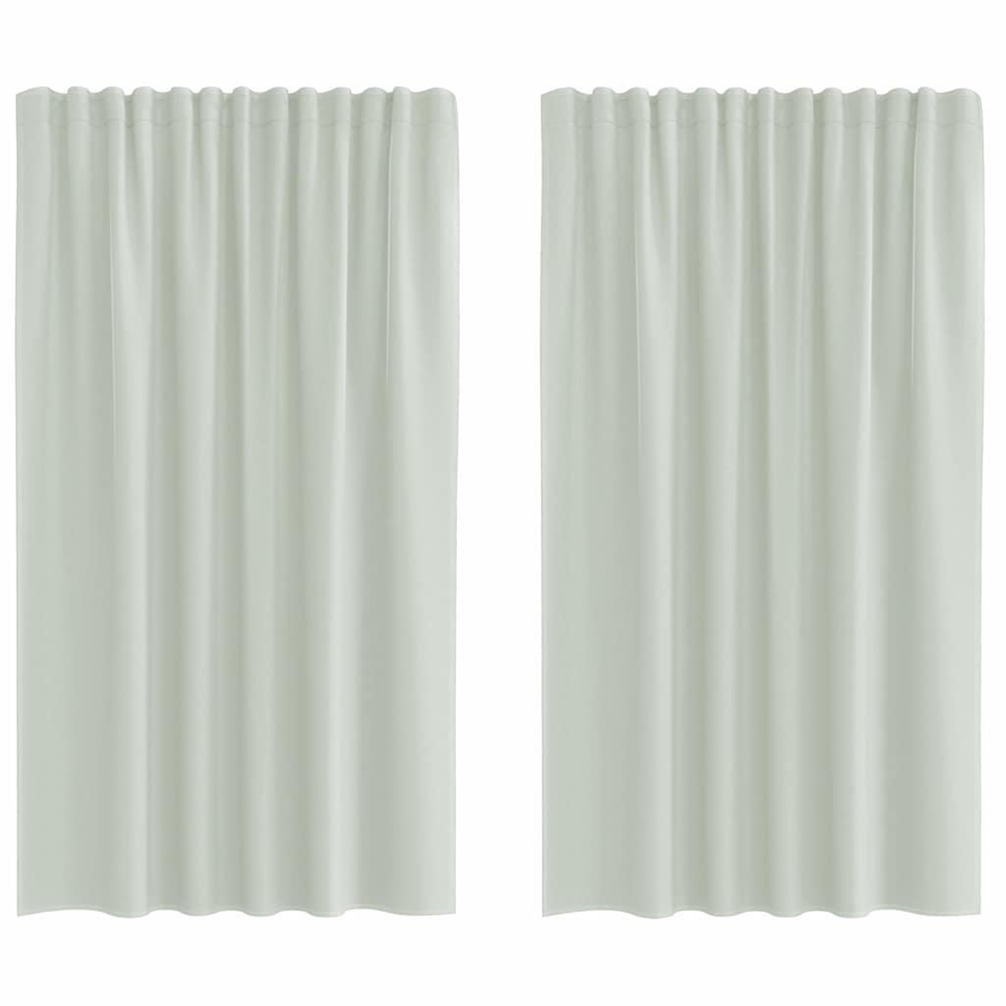 Voir la diapositive 2 : VIDAXL Rideaux en voile avec boucles 2 pcs gris clair 140x175 cm