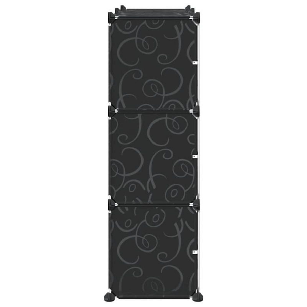 VIDAXL Cubes de rangement 6 pcs avec portes noir PP