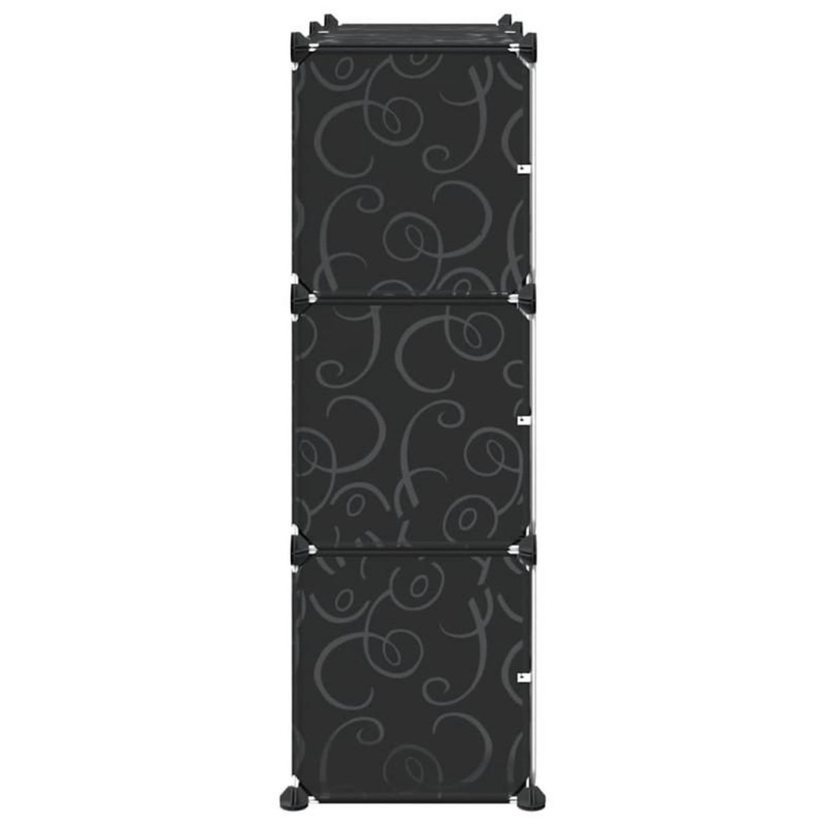 VIDAXL Cubes de rangement 6 pcs avec portes noir PP