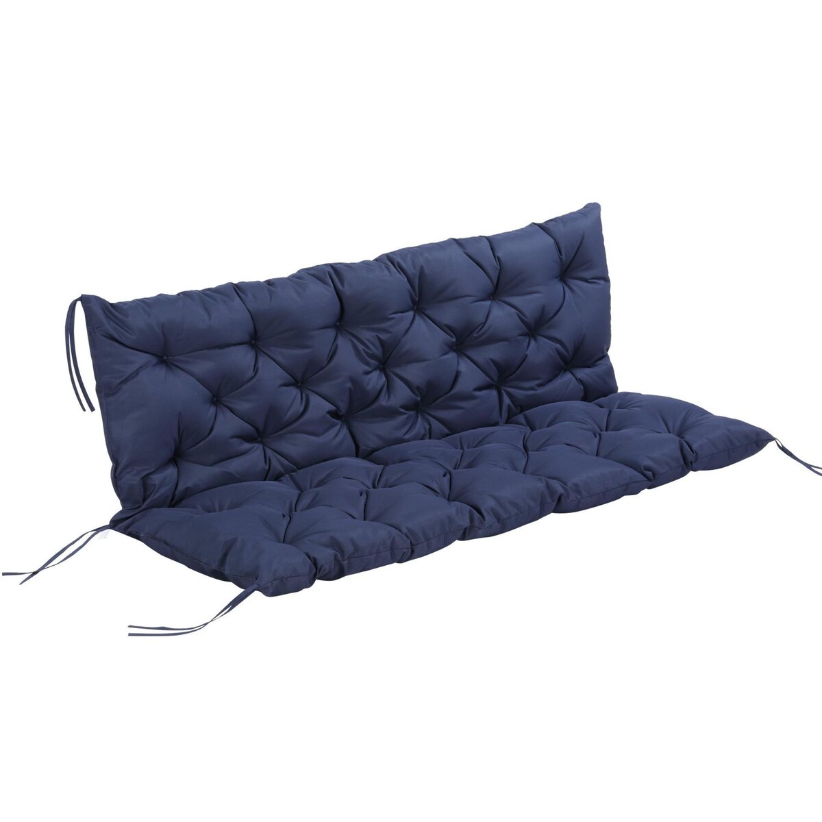 OUTSUNNY Coussin matelas assise dossier pour banc de jardin balancelle canapé 3 places grand confort 150 x 98 x 8 cm bleu