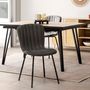 Voir la diapositive 5 : VS VENTA-STOCK Pack 4 chaises Lucky recouvertes de tissu gris foncé