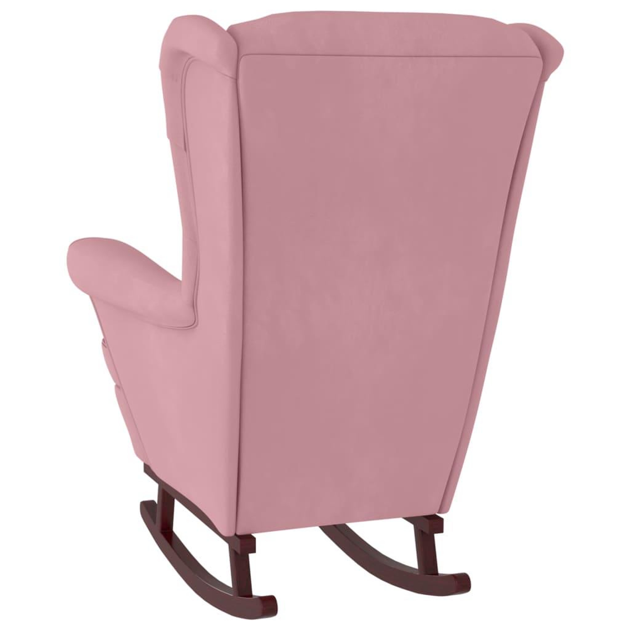Voir la diapositive 5 : VIDAXL Fauteuil a bascule et pieds en bois massif d'hevea Rose Velours