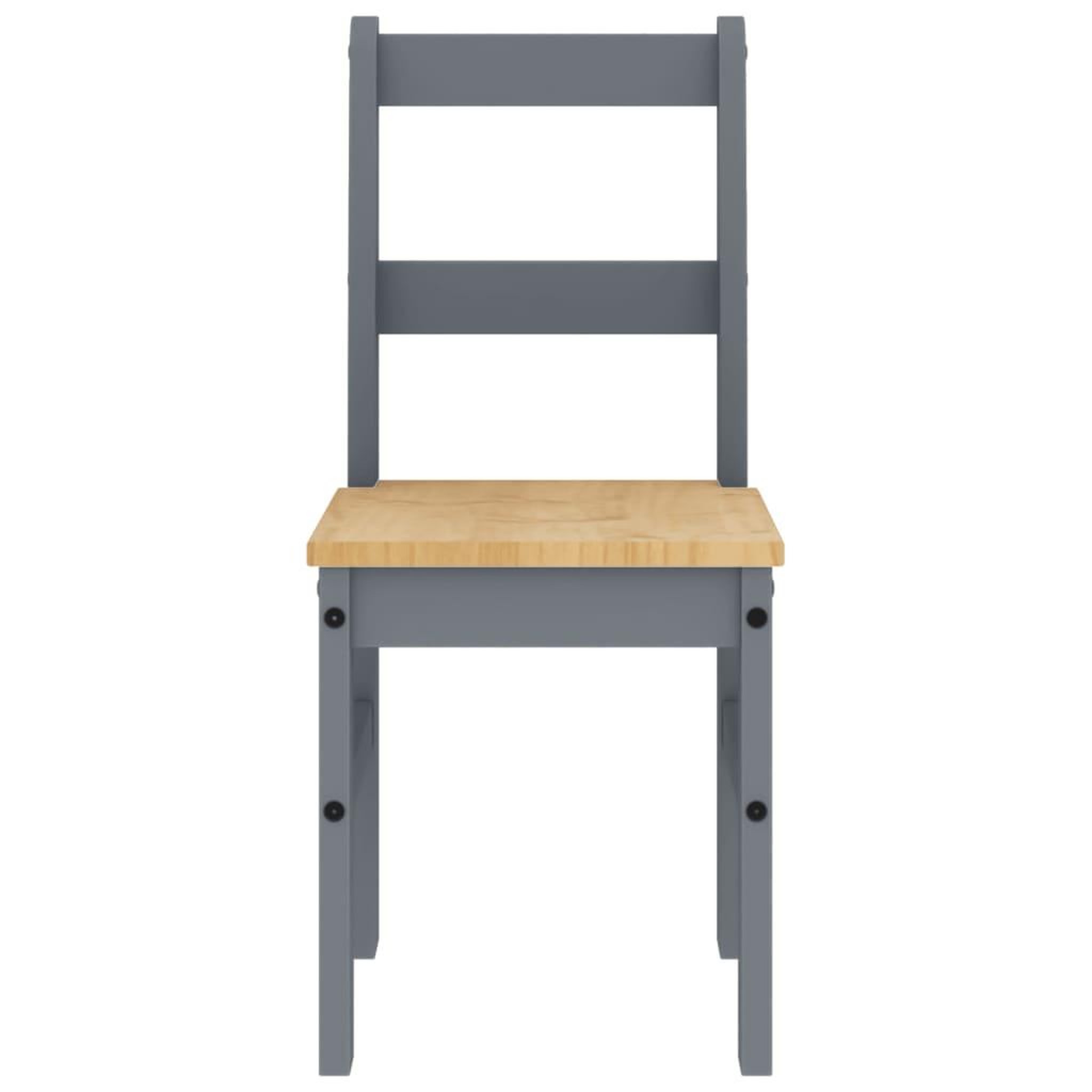 Voir la diapositive 4 : VIDAXL Chaises a manger lot de 2 Panama gris bois massif de pin