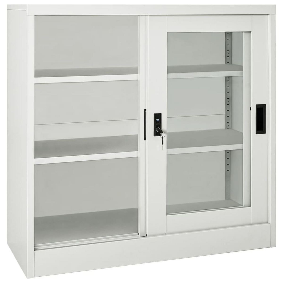 VIDAXL Armoire a portes coulissantes Gris clair 90x40x90 cm Acier