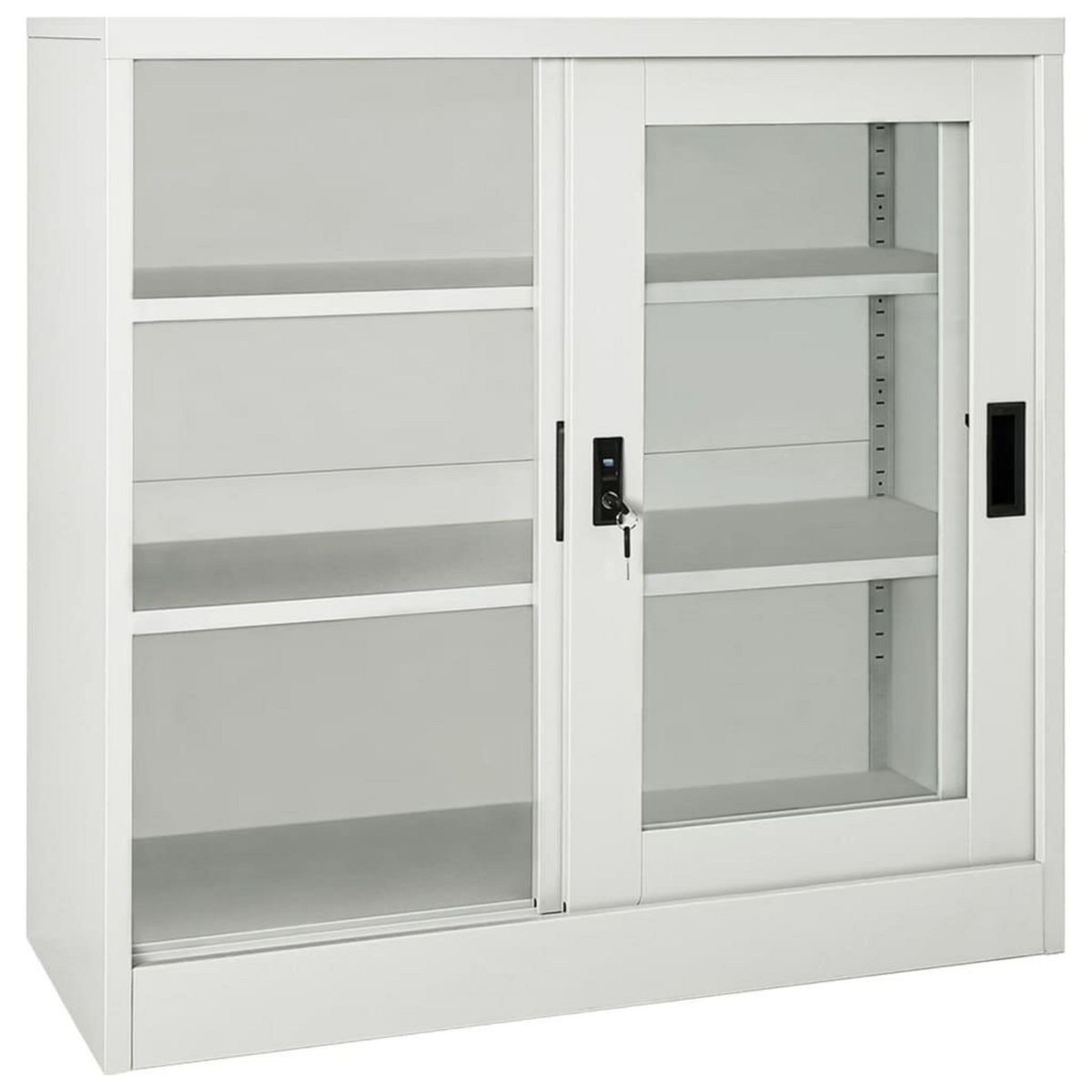 VIDAXL Armoire a portes coulissantes Gris clair 90x40x90 cm Acier