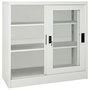 Voir la diapositive 5 : VIDAXL Armoire a portes coulissantes Gris clair 90x40x90 cm Acier