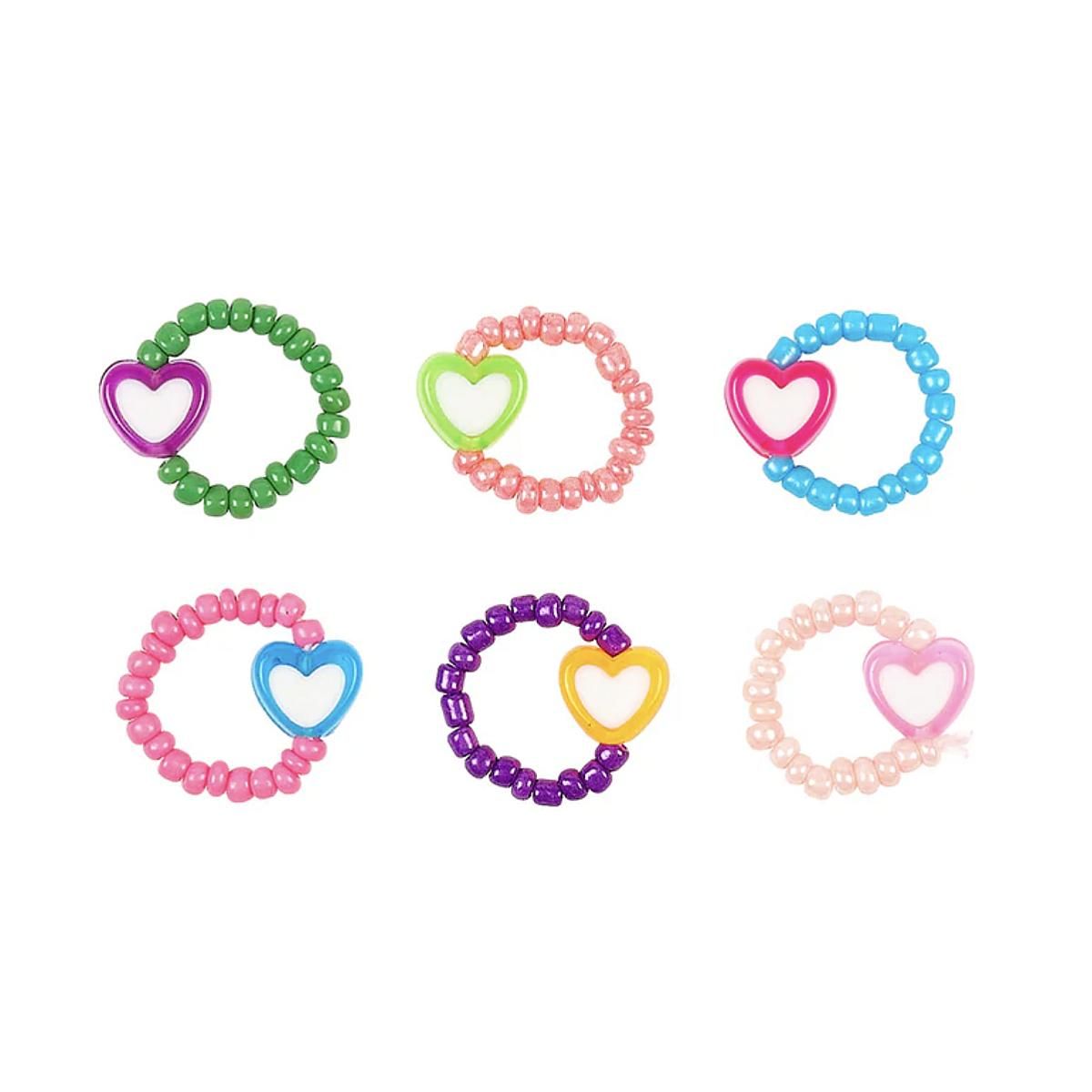 SOUZA 6 bagues BFF colorees coeurs