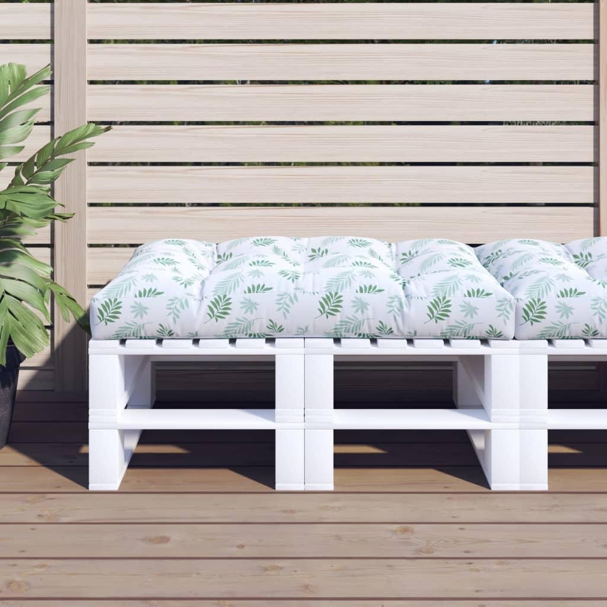 VIDAXL Coussin de palette a motif de feuilles 120x80x12 cm Tissu