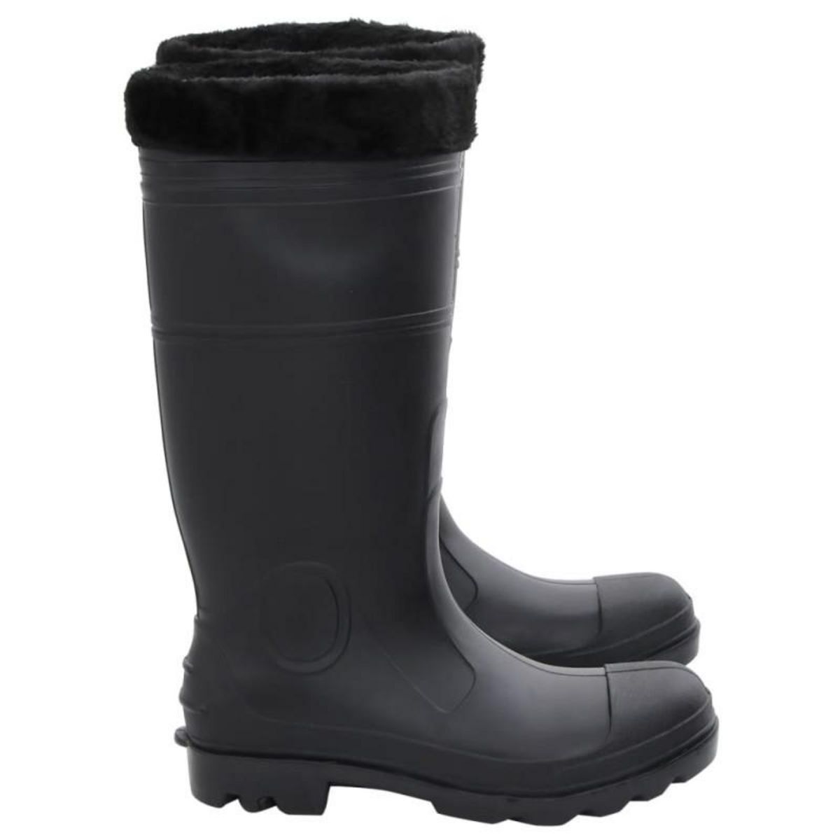 VIDAXL Bottes de pluie avec chaussettes amovibles noir taille 41 PVC