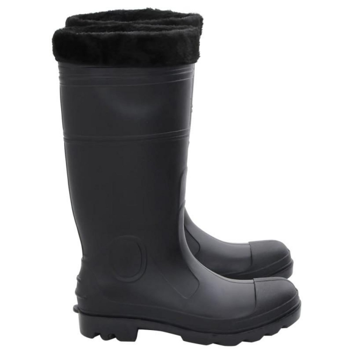 VIDAXL Bottes de pluie avec chaussettes amovibles noir taille 41 PVC