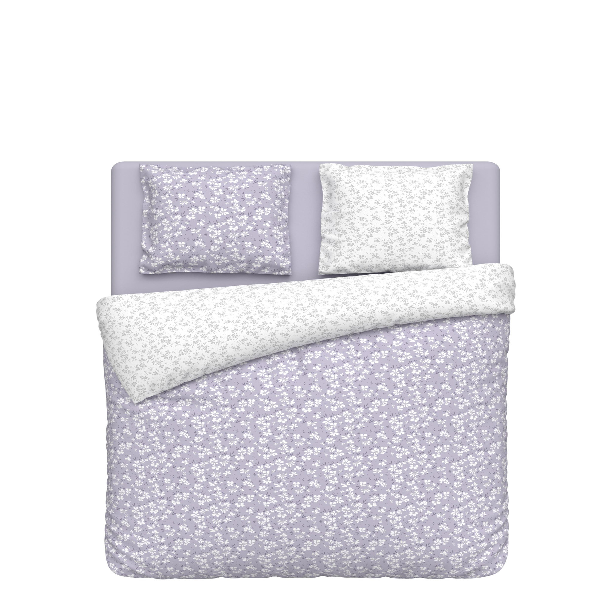 ACTUEL Parure housse de couette en polycoton motif floral LOUNA