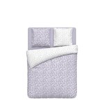 ACTUEL Parure housse de couette en polycoton motif floral LOUNA. Coloris disponibles : Violet
