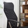 HOMCOM HOMCOM Fauteuil de bureau manager grand confort dossier ergonomique hauteur assise réglable pivotant tissu maille noir