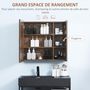 Voir la diapositive 5 : KLEANKIN Miroir lumineux LED armoire murale design de salle de bain 2 en 1 dim. 70L x 15l x 65H cm MDF aspect bois