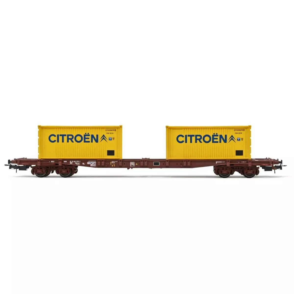 Jouef Wagon SNCF porte-conteneurs à 4 essieux Sgss, chargé avec 2 Container de 20'