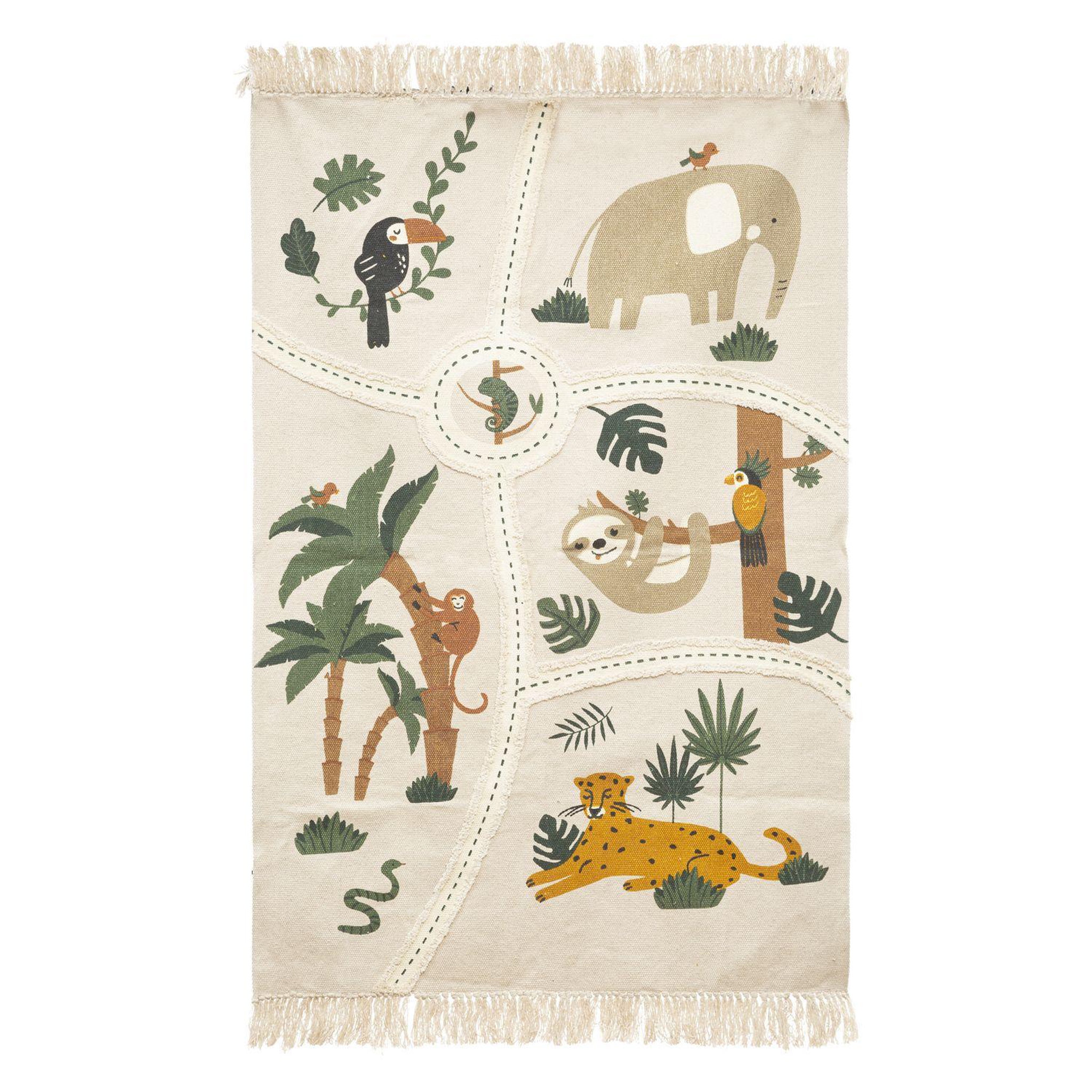 ATMOSPHERA Tapis enfant en coton jungle - 100 x 150 cm