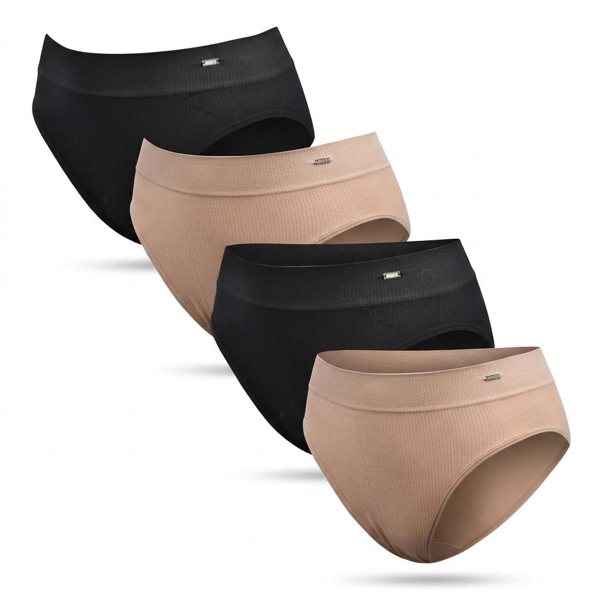ROXY ROXY Culottes Seamless Côtelées x4 - Noir & Chair. Coloris disponibles : Beige