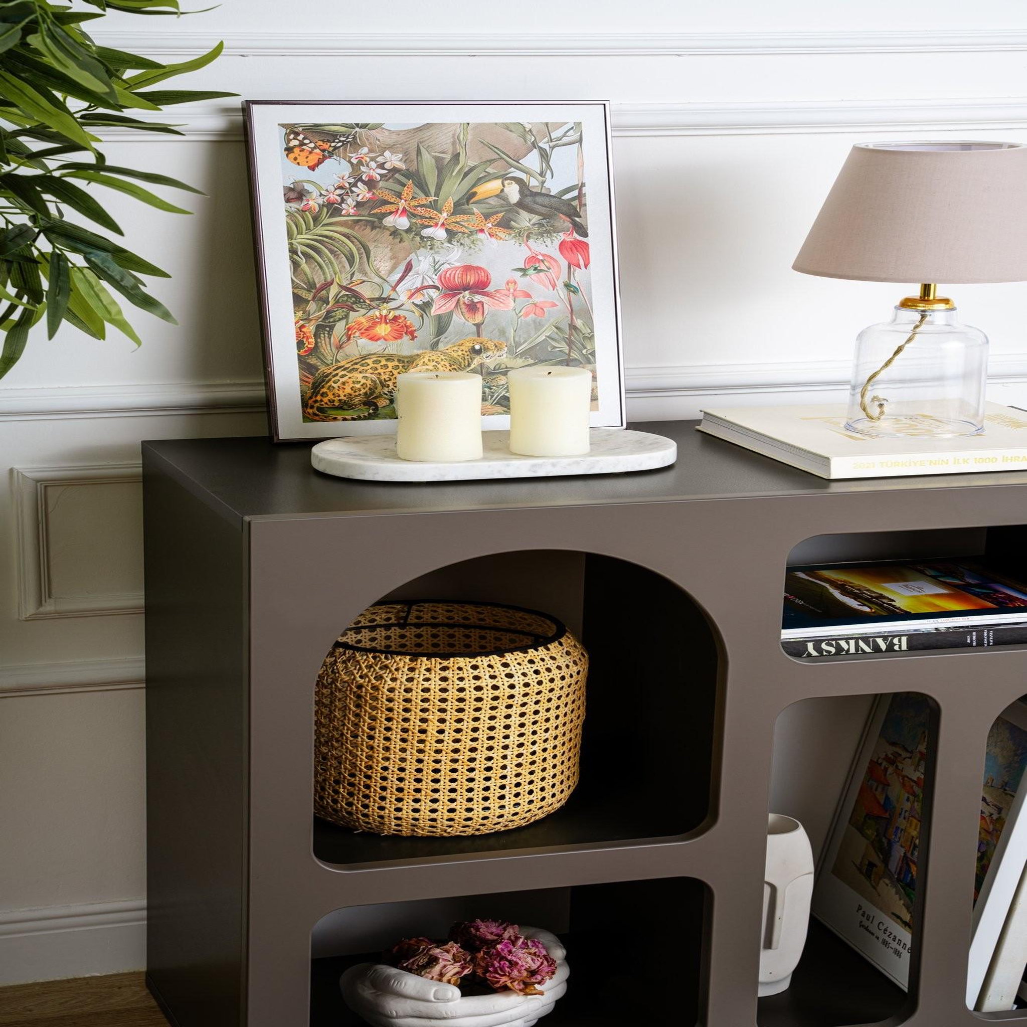 Voir la diapositive 4 : Habitat et Jardin Buffet en bois  lessa  - 80 x 37 x 74 cm - gris anthracite