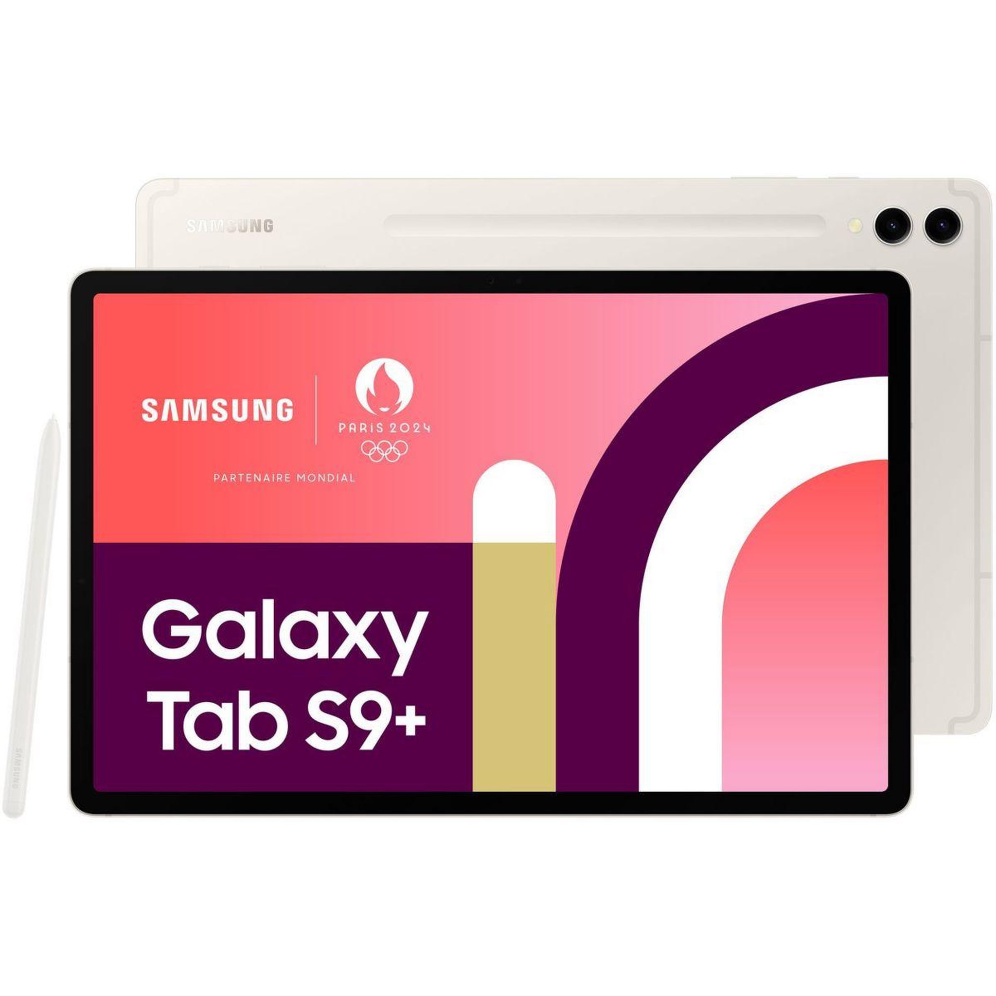 Voir la diapositive 1 : Samsung Tablette Android Galaxy Tab S9+ 12.4 Wifi 256Go Crème