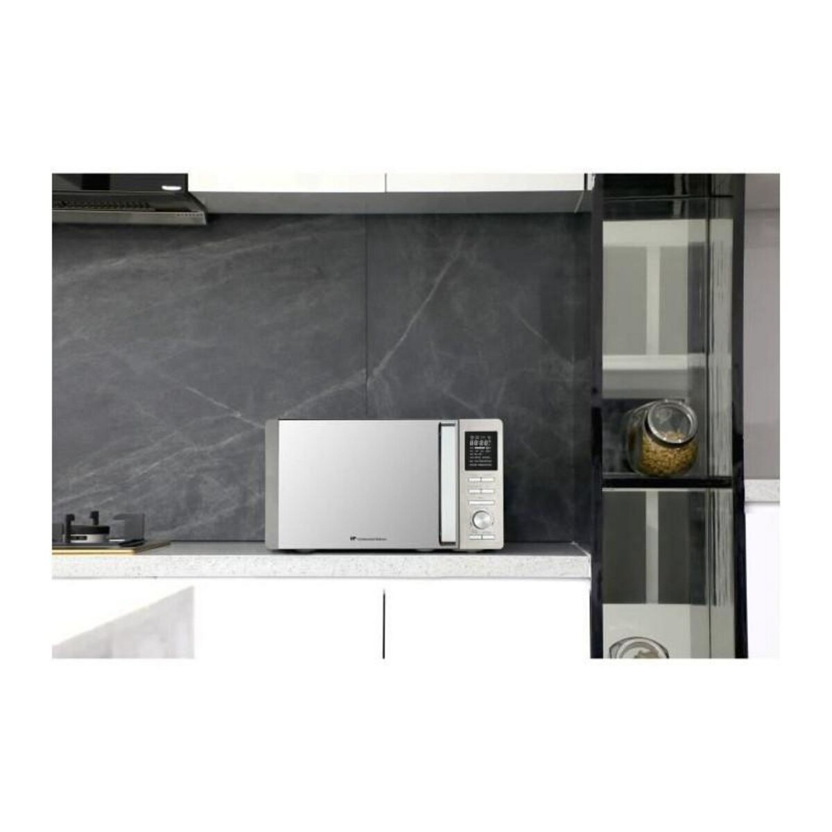 CONTINENTAL EDISON Micro-ondes combiné - CONTINENTAL EDISON - CEMO25SG13S3 - Silver - 25 L - Porte Miroir - 900 W - Grill 1000 W - Convection 1000