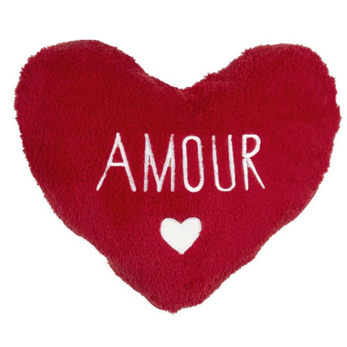 Paris Prix Coussin Plaid Sherpa  Cœur  120x150cm Rouge