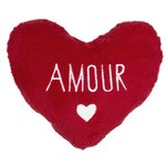 Paris Prix Coussin Plaid Sherpa  Cœur  120x150cm Rouge