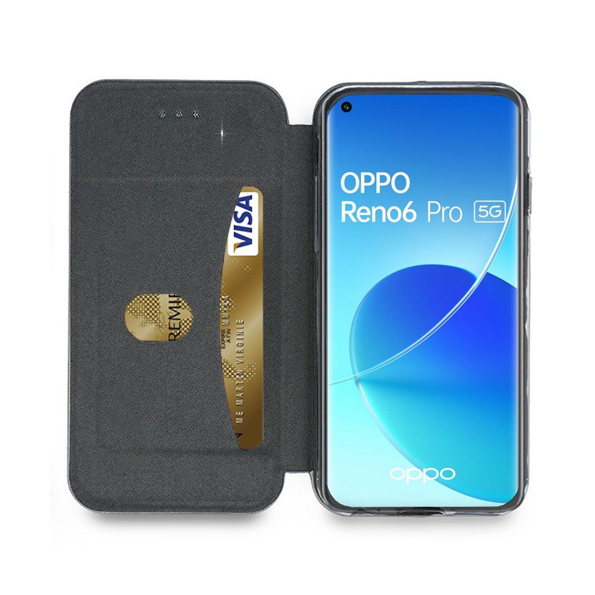 Voir la diapositive 3 : IBROZ Etui oppo reno 6 pro cuir noir