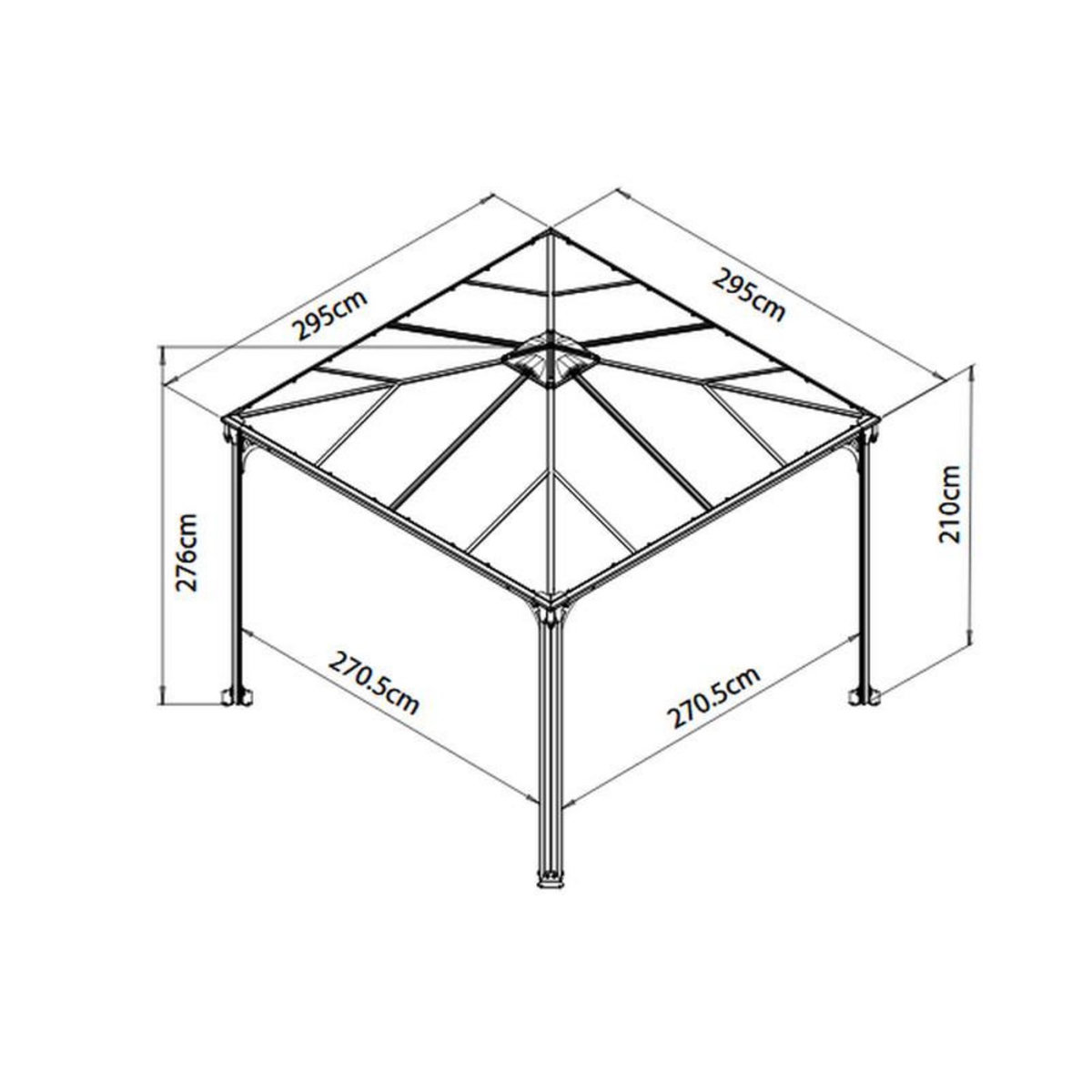 Palram Gazébo tonnelle 8.7m² gris anthracite - 702425