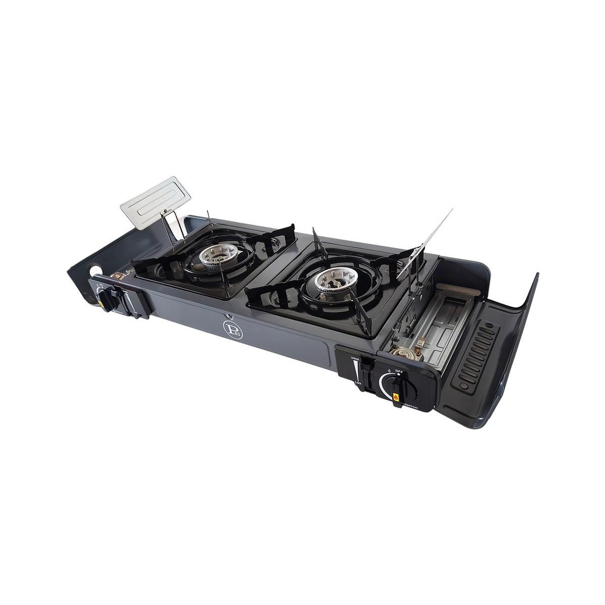 Voir la diapositive 6 : INTEC Réchaud à gaz 2 bruleurs 3800w fonctionne avec cartouche de gaz un2037- plaque de cuisson portable camping intec