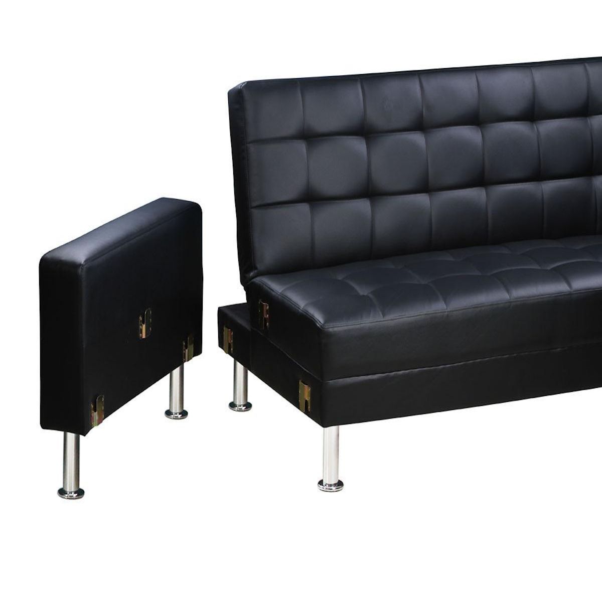 Habitat et Jardin Canapé d'angle convertible et réversible  Theo  - 258 x 82/147 x 82 cm - 4 places - Noir